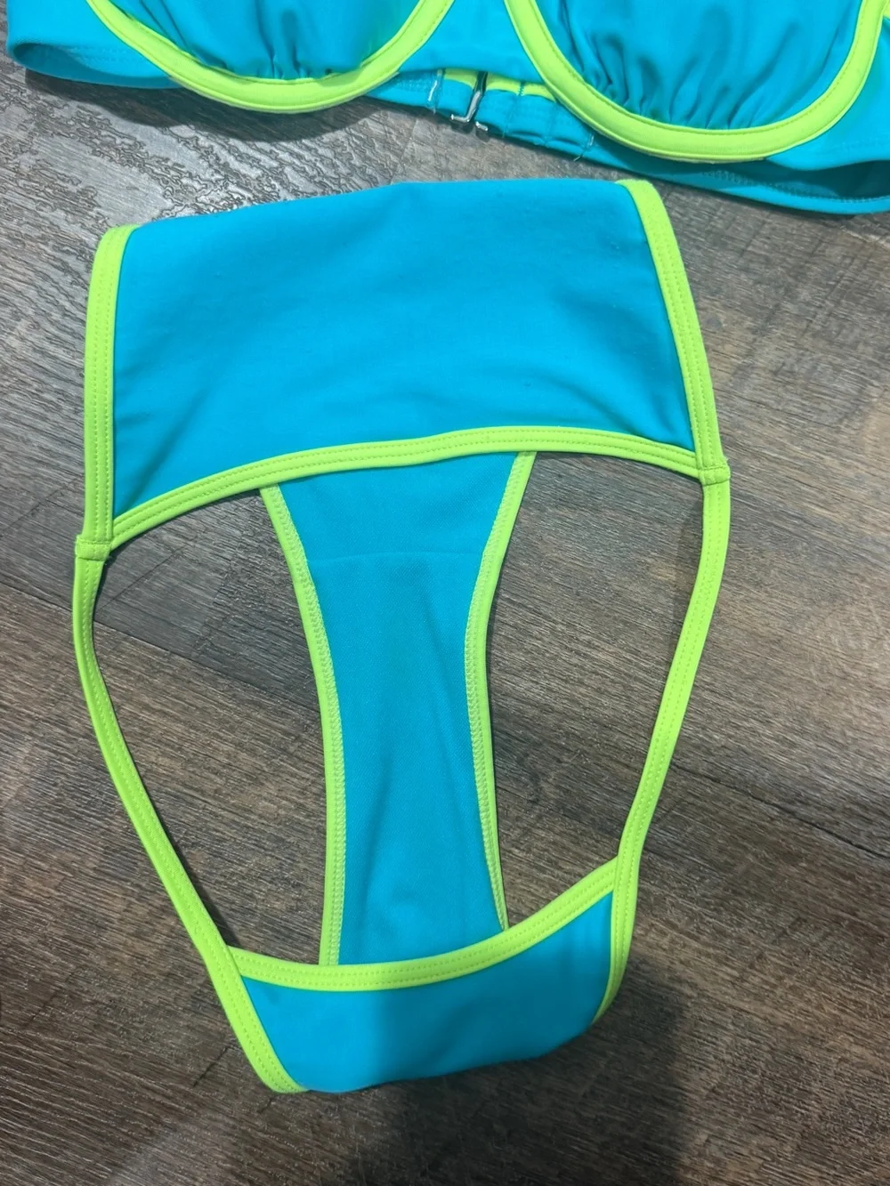 wild fable Teal Bikini with Neon Lime Trim